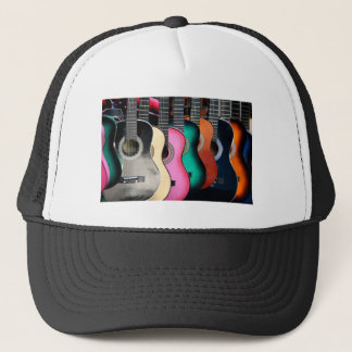 Colorful Acoustic Guitars Baseball Trucker Hat Pet