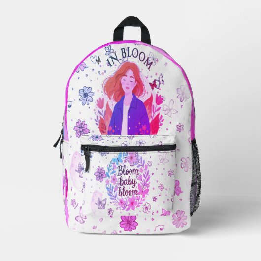 Colorful Adventure - Floral Backpack Bedrukte Rugzak (Voorkant)