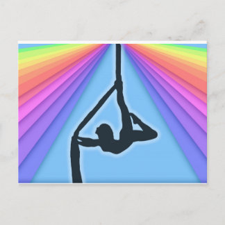 Colorful Aerial Silhouette Dancer Briefkaart