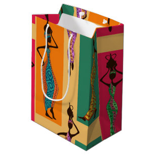 Colorful African Dames Medium Cadeauzakje