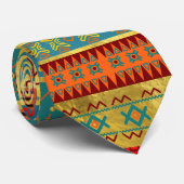 Colorful African Ethnic Tribal Patroon Stropdas (Opgerold)