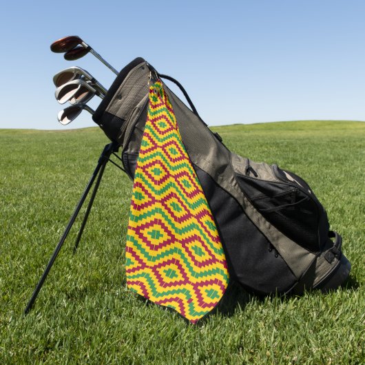 Colorful African Kente Pattern Golfhanddoek (Groen)