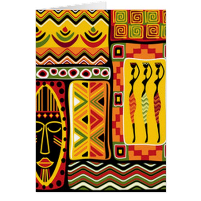 Colorful African Pattern Print Collage (Voorkant)