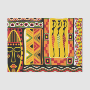 Colorful African Pattern Print Collage Tissuepapier