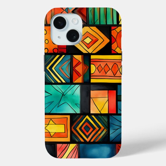 Colorful African Print iPhone 15 Pro Coque (Verso)