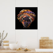 Colorful African Woman Poster (Cuisine)