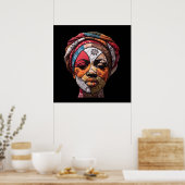 Colorful African Woman Poster (Cuisine)