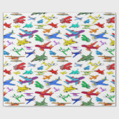 Colorful Airplanes Pattern Cadeaupapier (Vlak)