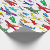 Colorful Airplanes Pattern Cadeaupapier (Hoek)