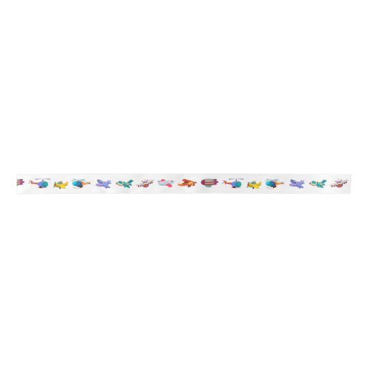 Colorful Airplanes Satin Ribbon Lint (Voorkant)