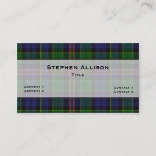 Colorful Allison Tartan Pset Custom Visitekaartje