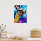 Colorful Alpaca Poster (Keuken)