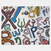 Colorful Alphabet Fleece Blanket (Voorkant (Horizontaal))