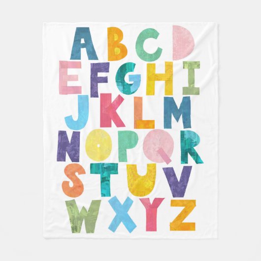 Colorful Alphabet Fleece Deken (Voorkant)