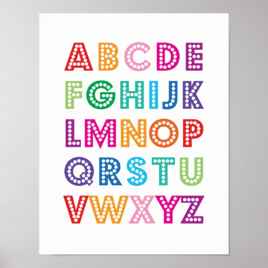 Colorful Alphabet kinder poster (Voorkant)