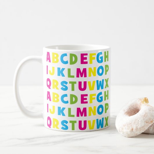 Colorful Alphabet Letters Koffiemok (Met donut)