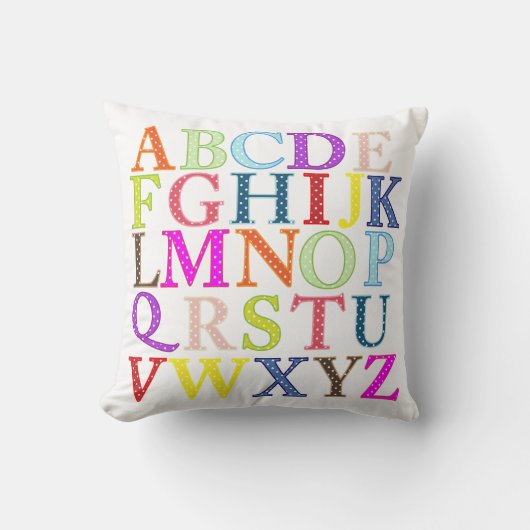 Colorful Alphabet Pillow Kussen (Voorkant)
