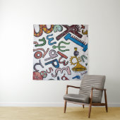 Colorful Alphabet Tapestry Wandkleed (In Situ (horizontaal))