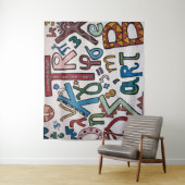 Colorful Alphabet Tapestry Wandkleed (In situ)
