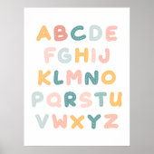 Colorful Alphabets Cute Nursery Poster (Voorkant)