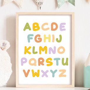 Colorful Alphabets Cutie Nursery Poster