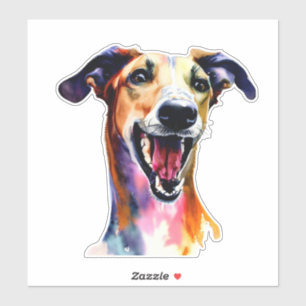 Colorful and Cute Greyhound Artwork Sticker