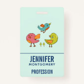 Colorful and Cute Whimsical Birds Trio Badge (Achterkant)