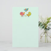 Colorful and Cute Whimsical Birds Trio Briefpapier (Staand voorkant)