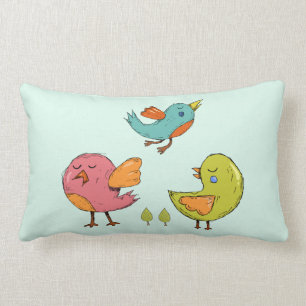 Colorful and Cute Whimsical Birds Trio Kussen