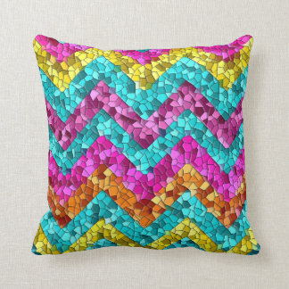 Colorful and Fun Tile Mosaic Chevron Pattern Kussen