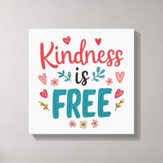 Colorful and Uplifting Kindness Slogan Canvas Afdruk (Voorkant)