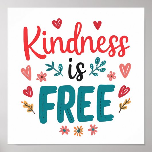 Colorful and Uplifting Kindness Slogan Poster (Voorkant)