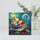 Colorful and Vibrant Impasto Snail Blank Kaart (Staand voorkant)