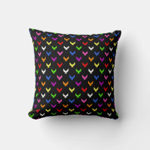 Colorful Angels Pattern Black