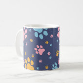 Colorful Animal Paw Prints Pattern Koffiemok (Voorkant links)