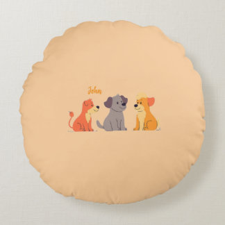 Colorful Animal Print Throw Pillow Rond Kussen