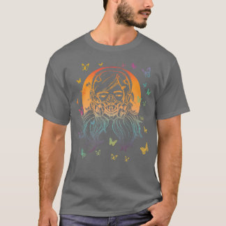 Colorful Anime Girl met gasmasker en vlinders T-shirt