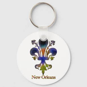 Colorful Antiek New Orleans Fleur de lis Sleutelhanger