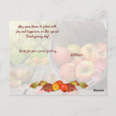 Colorful Apple Basket Personaliseert Thanksgiving  Briefkaart (Achterkant)