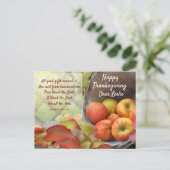 Colorful Apple Basket personaliseert Thanksgiving Briefkaart (Staand voorkant)