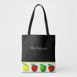 Colorful Apples Teachers Canvas tas