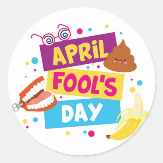 Colorful April Fools Day Sticker (Voorkant)