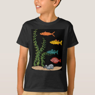 Colorful Aquarium Fish Animal Motifs T-shirt