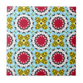 Colorful Arabesque Kaleidoscopic Geometric Pattern Tegeltje (Voorkant)