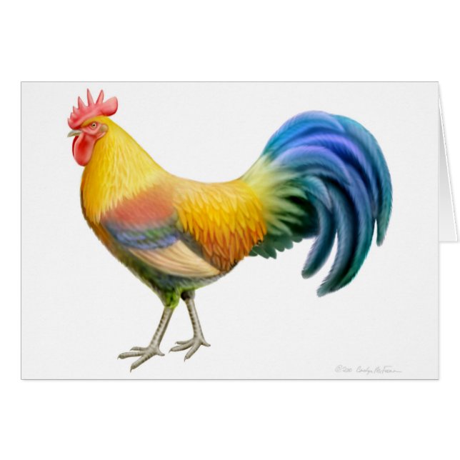 Colorful Ardenner Rooster Card (Voorkant Horizontaal)