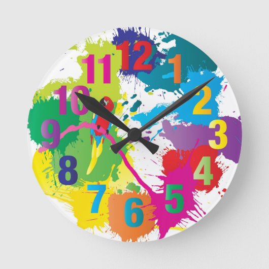Colorful Art Clock Ronde Klok (Voorkant)