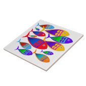Colorful Art Deco Fish Tegeltje (Zijkant)