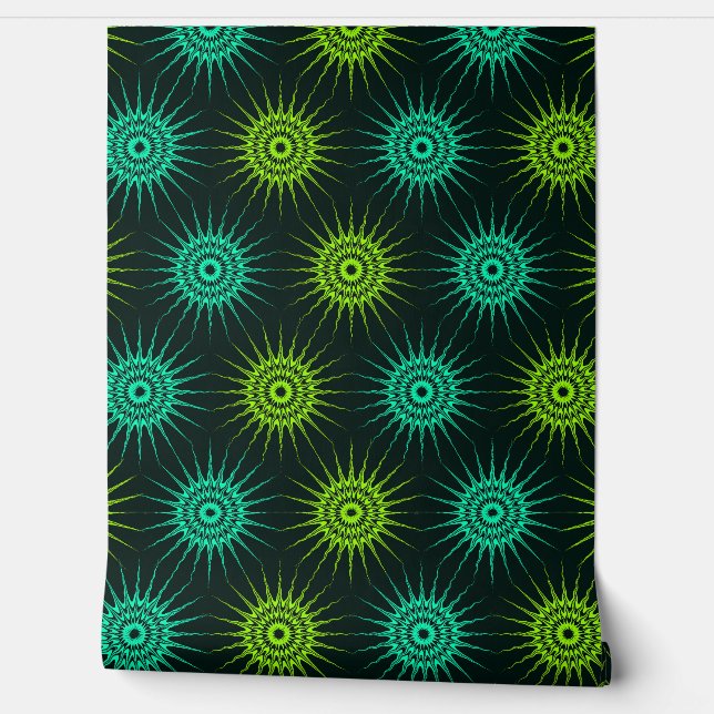 Colorful Art Nouveau Dodeca Astroids Pattern  Behang (Afrollen)