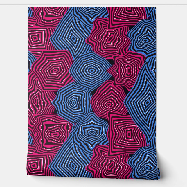 Colorful Art Nouveau Geometric Pattern  Behang (Afrollen)