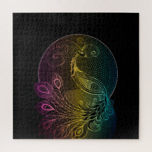 Colorful Art Nouveau Midnight peace-illustratie Legpuzzel